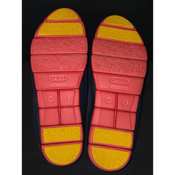 Crocs Ballet Flats Women's Size 9 Comfortable Navy Blue & Red Shoes - Picture 9 of 10